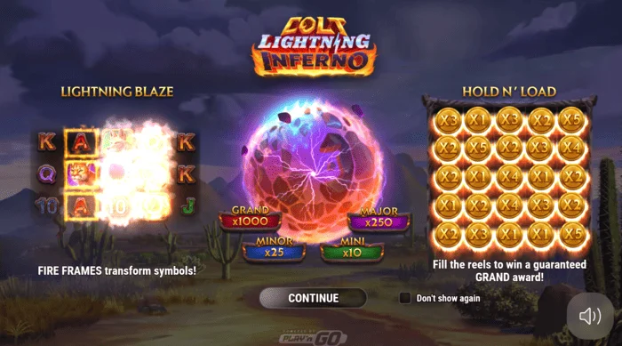 Colt Lightning Inferno main screen